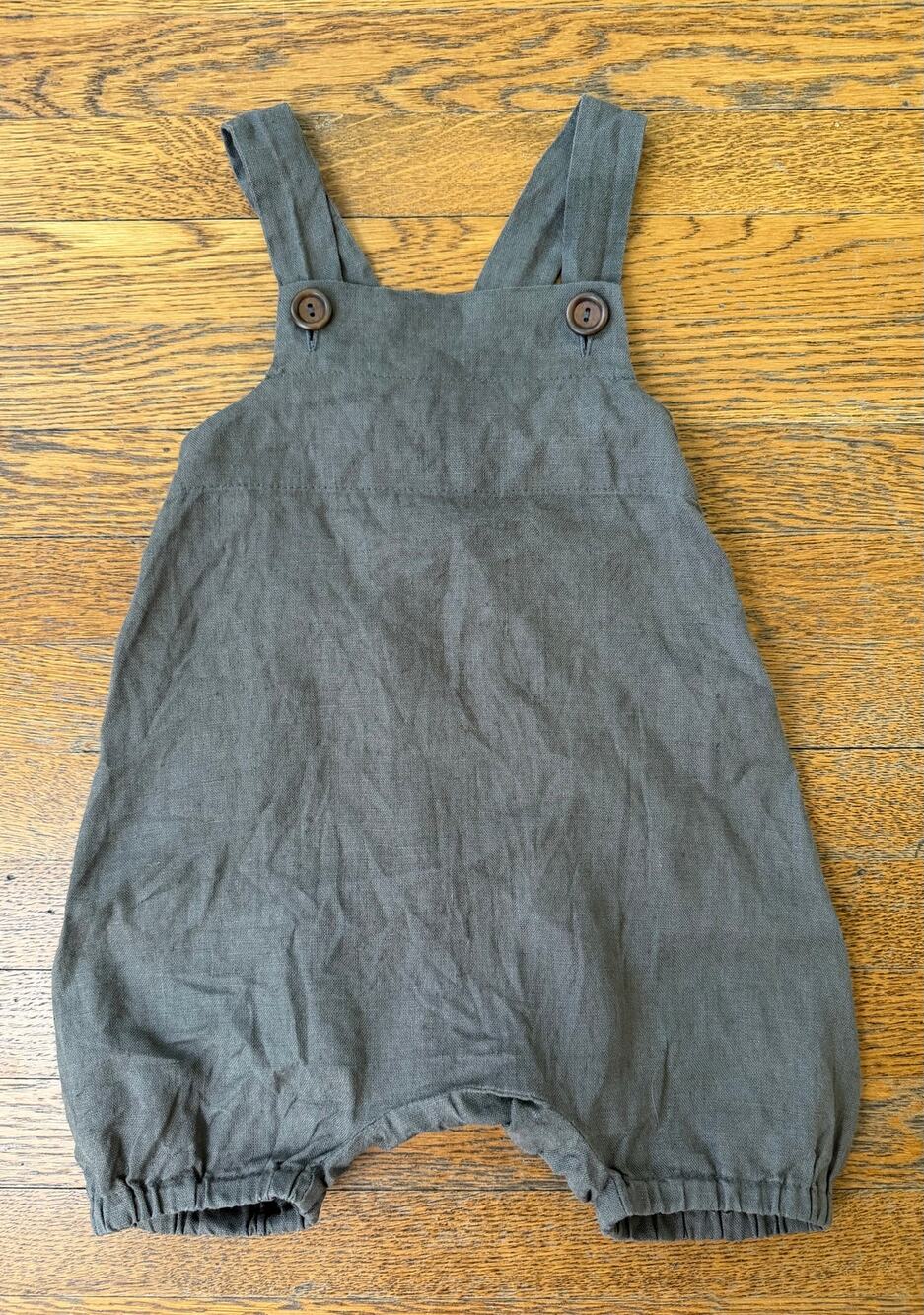 Maruma Kids Dark Charcoal Shorts Linen Romper Size 12-18m